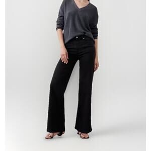 NEW Banana Republic High Rise Wide-Leg Black Denim Jeans Women's Size 28 Tall